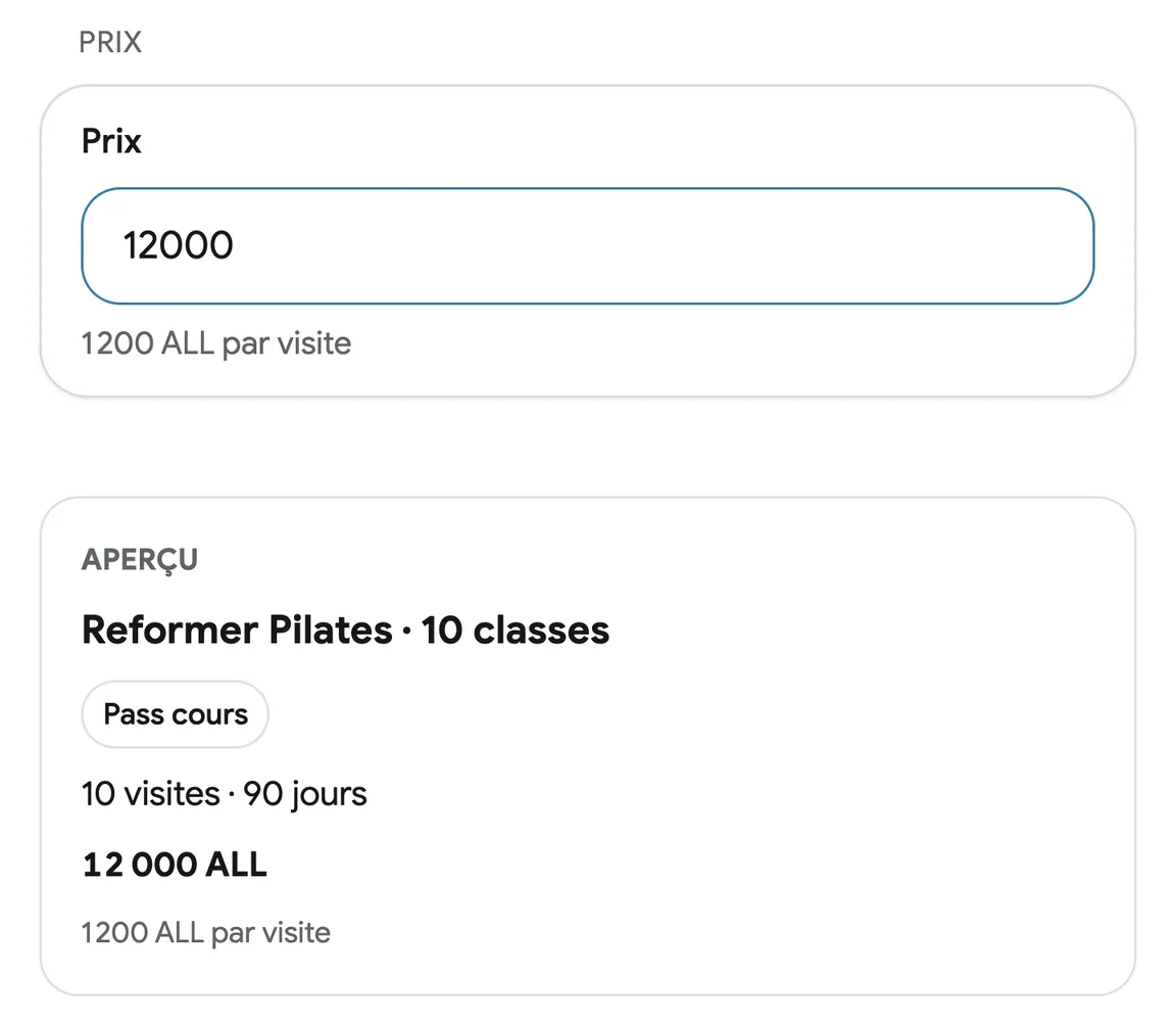 Création d’un Pass de cours dans EasyBook