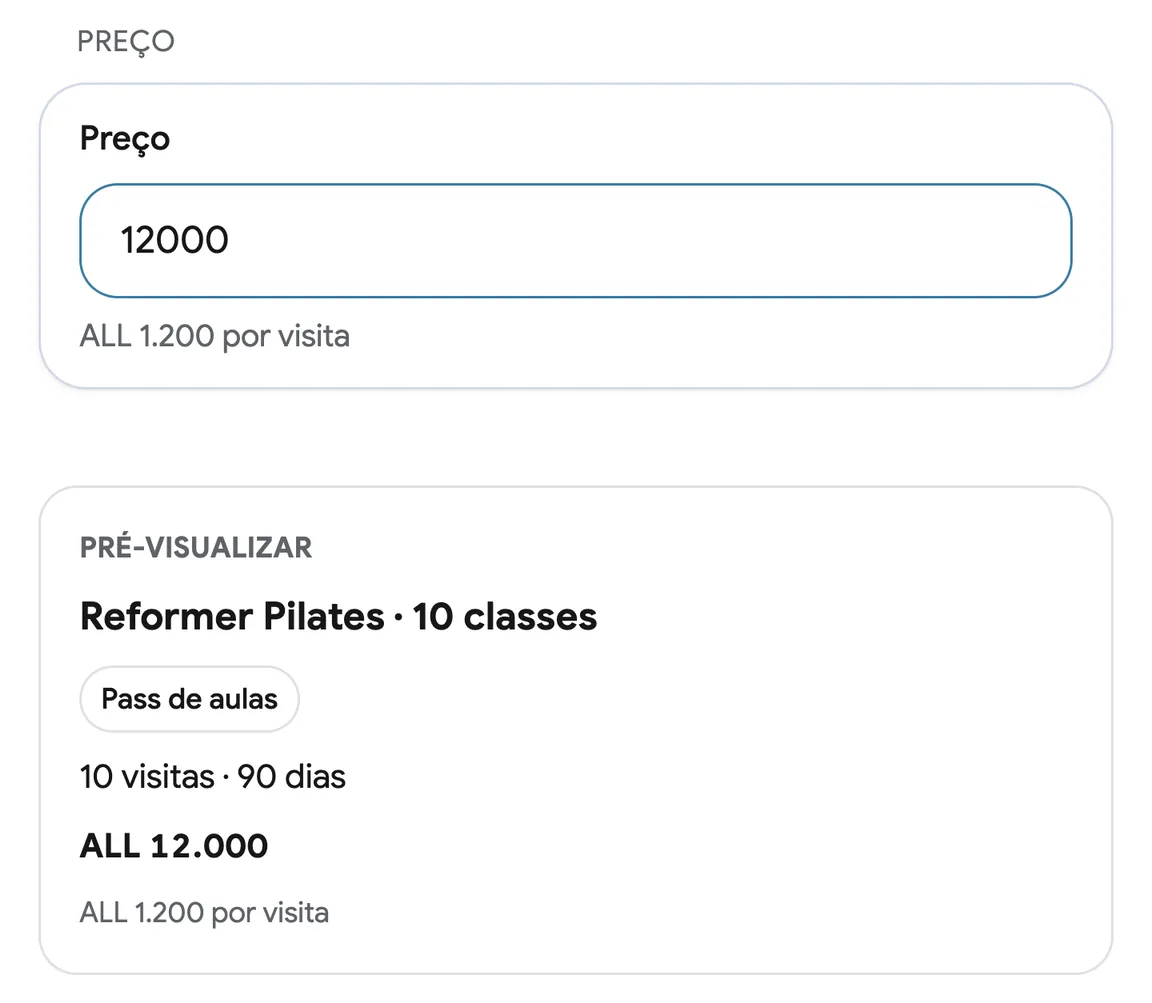Criação de um Pass de aulas no EasyBook